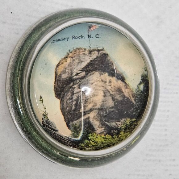Chimney Rock Paperweight North Carolina  Heavy Rare Antique - Picture 6 of 6